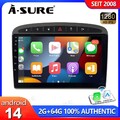 DAB+ 2G+64G Android 14 Carplay Autoradio WIFI GPS Für Peugeot 308 408 2007-2013