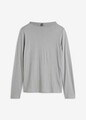 Langarmshirt mit U-Boot Ausschnitt Gr. 44/46 Grau Damen Basic-Shirt Oberteil Neu
