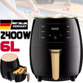 6L Heißluftfritteuse XXL Fritteuse Heißluft Edelstahl 2400W Air Fryer Backofen
