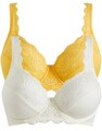 Neu 2er Pack Bügel-BH Gr. (90) C Sonnengelb Cremeweiß Bra Unterhemd Oberteil