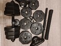 Dumbbell Set 2x10kg 2er Kurzhantel Langhantel Hantelset Kugelhantel verstellbar