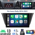 4+64G DAB+ Autoradio Für Iveco Daily 2014-2021 9" Android 14 GPS +Kam Carplay BT
