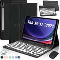 Für Samsung Galaxy Tab S9 FE S9 S8 S7 QWERTZ Tastatur Maus Hülle Mit Stifthalter