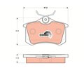 Bremsbelagsatz, Scheibenbremse COTEC TRW GDB1504 für Peugeot