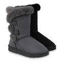 Damen Schlupfstiefel Kunstfell Stiefel Winter Boots Warm Gefüttert 832334 Schuhe