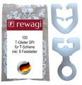 rewagi 100 T-Gleiter SPI, Gardinenhaken & 8 Feststeller für T-Schienen