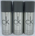 (88,87€/L) Calvin Klein CK One 3 x 150 ml Deodorant Bodyspray Deo Spray