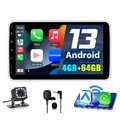 10"Android 14 Carplay Autoradio GPS Navi WIFI 4+64G 1DIN 360° Drehbar Bildschirm