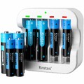 Kratax 1,5V AA AAA Wiederaufladbar Li-Ion Batterien Lithium Akku Ladegerät LOT
