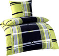 4tlg Bettwäsche Set Bezug 135x200 Kissenbezug 80x80 Mikrofaser Modern Apfel Grün