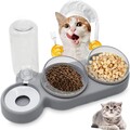 3-in-1 Katzennapf, Futter und Wassernapf Set mit Wasserspender 15° geneigtes DE
