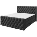 Boxspringbett - anthrazit - H3 - 180x200 cm Doppelbett Polsterbett Gästebett