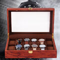 6/10/12 Slot Holzuhren Box Vitrine Organizer Lagerung Display Echtholz Uhrenbox