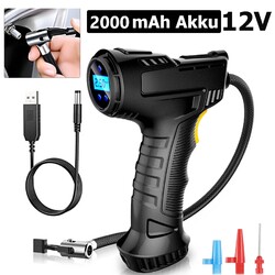 LCD Elektrische Akku kabellos Luftpumpe Auto Reifen Druckluft Fahrrad Kompressor