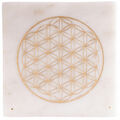 Marmorhalter mit goldener Blume des Lebens ca.10x10cm