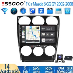 FM Für Mazda 6 GG GY 2002-2008 DAB Android 14 CarPlay Autoradio GPS 32G NAVI KAM