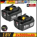 2 Stück für Makita Akku 18 V 5,0 Ah BL1850B Ersatzakku Li-Ion LED BL1840B BL1860