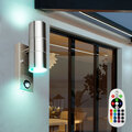 RGB LED Außen Lampe UP DOWN Wand Strahler dimmbar Fernbedienung Sensor Leuchte