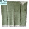 Kuscheldecke 150x180 Baumwolle Dralon Biederlack  Wohndecke Fransen grün 1b