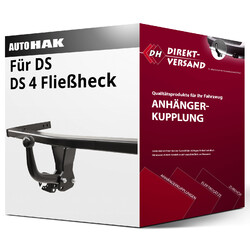 Für DS 4 Fließheck Typ NX (Auto Hak) Anhängerkupplung starr neuKugelkopf geschraubt