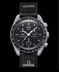 OMEGA SWATCH Moonwatch Mission to the Moon Bioceramic Quartz Uhr SO33M100