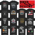 BIKER T-SHIRT Motorrad Motorcycle Cafe Racer Chopper Bike Herren Lustig Totenkopf Top