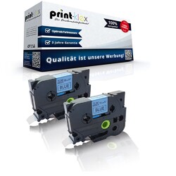 2x kompatible Schriftbänder für Brother TZE541 Schwarz auf Blau 18mm x 8m- Easy 