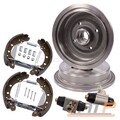 2x BREMSTROMMEL + BREMSBACKEN + RADBREMSZYLINDER ALU 17,46 HINTEN FÜR VW POLO 9N