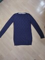 Longpullover mit Lochmuster Romantisch Gr.36 S/M Herzen Blau Süß 😀