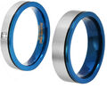 Damen Herren Ring Ringe Partnerring Blau Silber Edelstahl AKZENT Größe 54-68