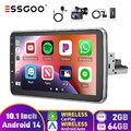 1 DIN Carplay DAB+ Autoradio 10.1" Android 14 2+64G GPS Cam drehbarer Bildschirm