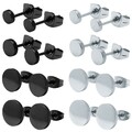 1 Paar Ohrstecker Ohrringe rund Edelstahl schwarz silber