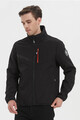 Herren Freizeit Softshell Stehkragen Zip Through Jacke mit Kontrast Reißverschlusstasche