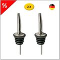 2 X  Edelstahl Schnapsausgießer Flaschenausgießer Dosierer Getränke Ausgießer