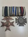 Orden Dt. Ehrenkreuz/Verdienstkreuz 3. KLA Bayern 3er Feldspange 1. Weltkrieg