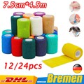 12/24x Haftbandage 7.5cm*4.5m Selbstklebende Fixierbinde Selbsthaftender Verband