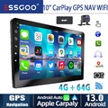Android 13 Autoradio 10" 2 DIN 4+64G Carplay RDS DAB+ GPS Navigation WiFi BT Kam