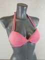 ASOS Mix and Match Netzeinsatz Twist Plunge Bikini-Oberteil UK 36B rosa A333