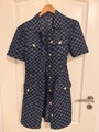 Tweed Kleid Blusenkleid Blau Minikleid Herbstkleid Mit Knöpfe MK Zeichen M