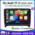 Für Audi TT 8J 2006-2014 8Kern 4+64G Carplay Autoradio Android GPS NAVI BT DAB+