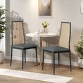 2er Set Rattanstuhl Esszimmerstühle Küchenstuhl Wohnzimmerstuhl Esstischstühle +