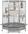 Montana Cages | Eckkäfig Denver - Eckvoliere XXL in hellgrau | Papageienkäfig, P