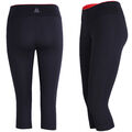 Reebok Damen Laufhose Sporthose Workout Capri Tight Fitness Gr.XS schwarz-rot