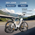 TTGO 28 Zoll Mittelmotor City E-Bike 9 Gänge 250W 20Ah Elektrofahrrad Pedelec EU