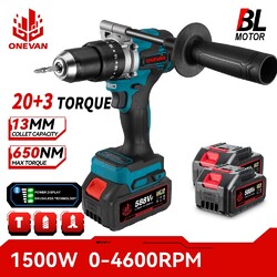 3 in 1 Akku-Schlagbohrschrauber Akku-Bohrschrauber 18V Akkuschrauber Set 2 Akkus