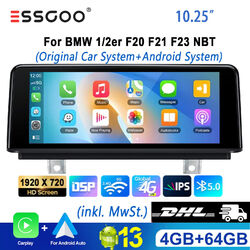10,25" Android13 GPS CarPlay Touchscreen für BMW 1/2er F20 F21 F23 NBT Autoradio