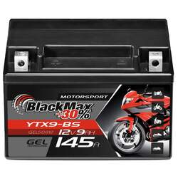 BlackMax YTX9-BS Motorrad GEL Batterie 12V 9Ah CTX9-BS 50812 GTX9-BS ETX9-BS 8Ah