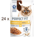 (€ 14,19/kg) Perfect Fit Sensitive 1+ Huhn Sauce Katzen-Nassfutter - 24 x 85 g