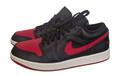 Nike Air Jordan 1 Low Damen Sneaker Schwarz / Rot Gr. 42,5 UK 8 US 10,5