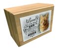 Holzurne für Haustier Katze Hundeasche, Bambusbox Urne für eingeäscherte Asche.
